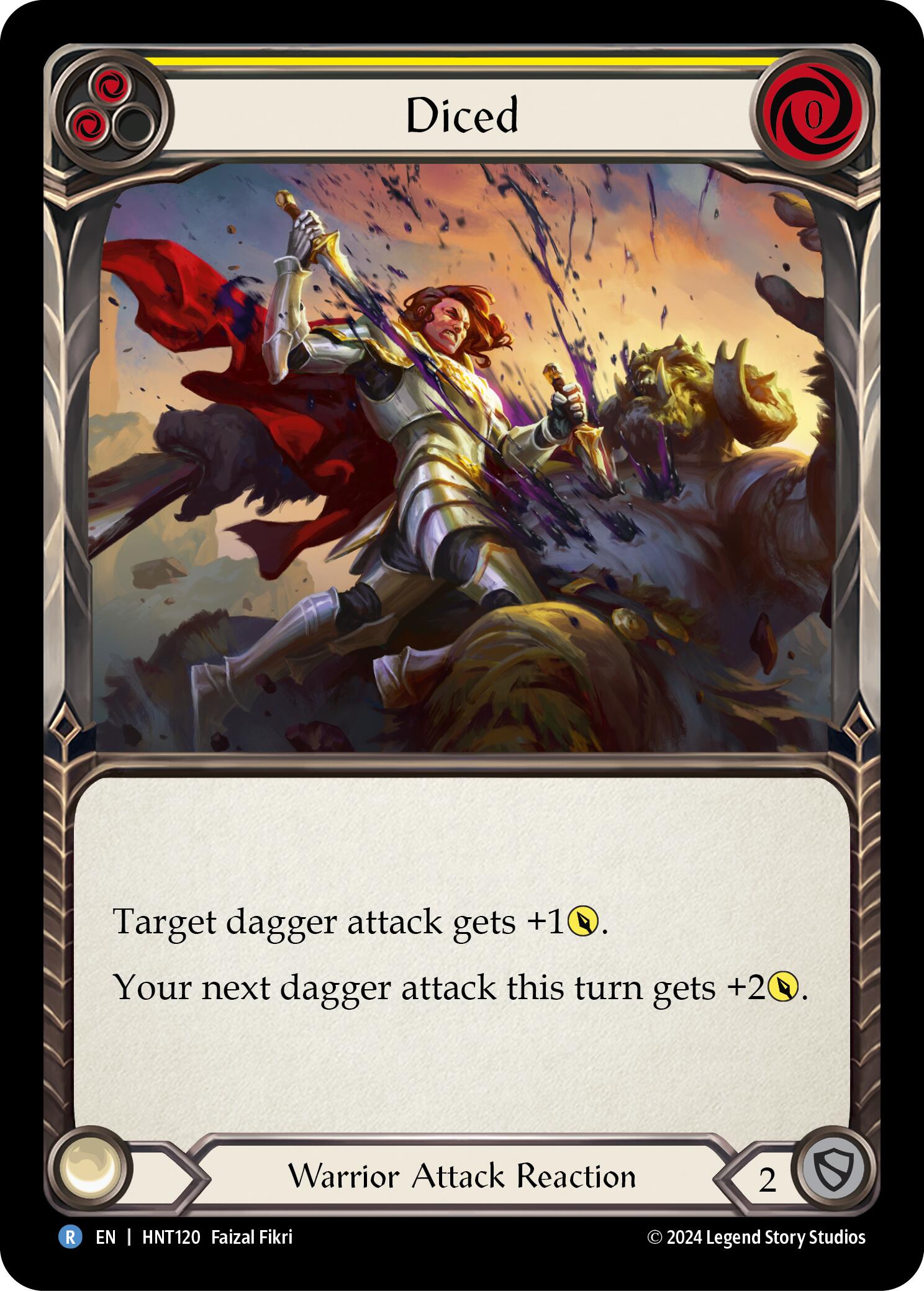 Diced (Yellow) [HNT120] (The Hunted)  Rainbow Foil | GnG Games