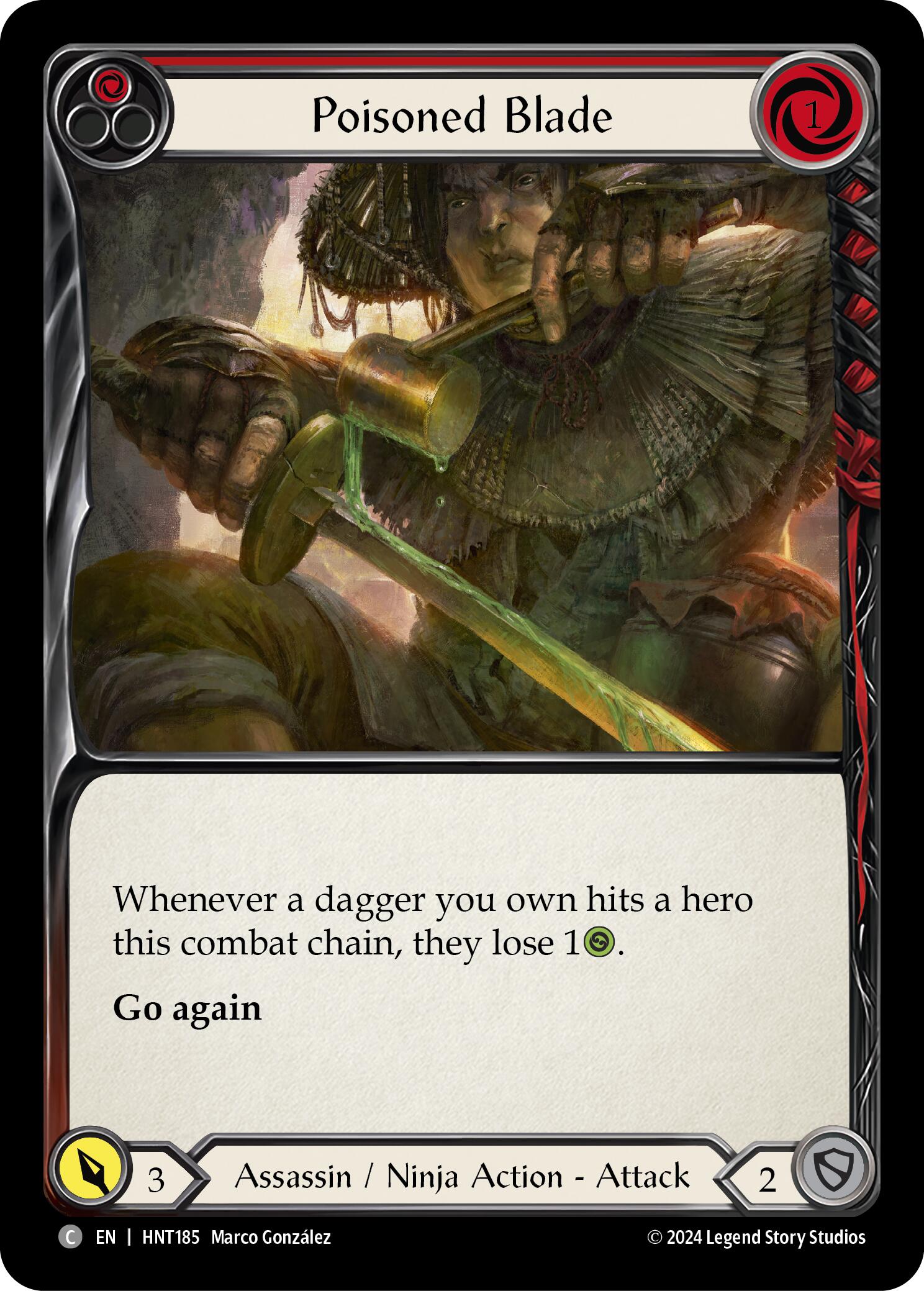 Poisoned Blade (Red) [HNT185] (The Hunted)  Rainbow Foil | GnG Games