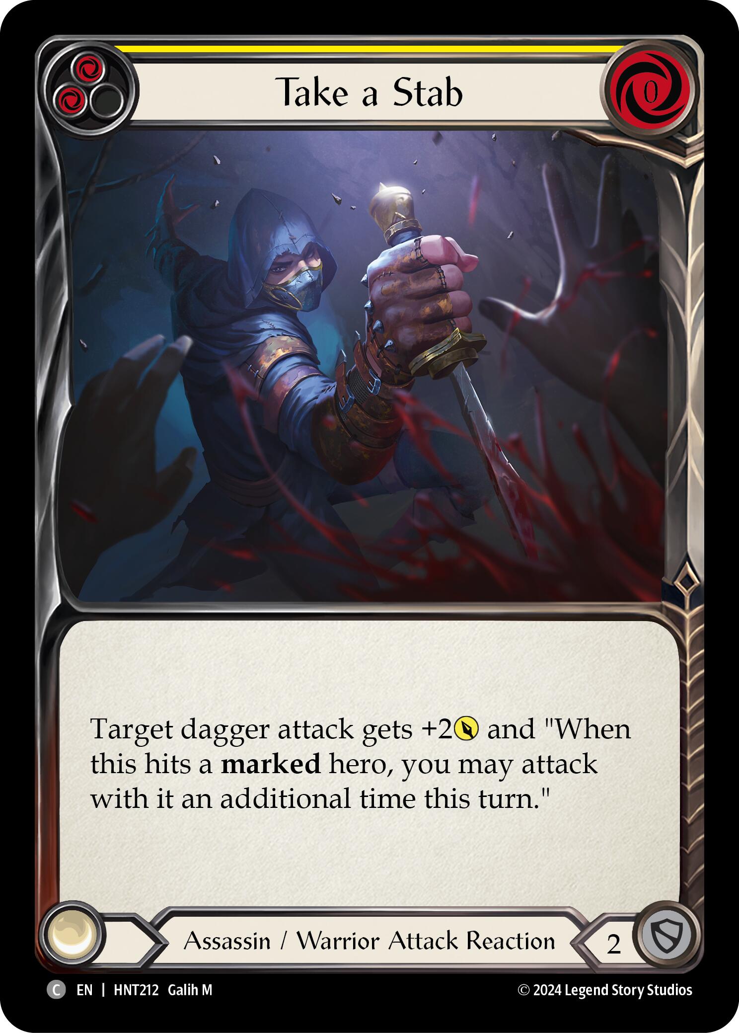 Take a Stab (Yellow) [HNT212] (The Hunted)  Rainbow Foil | GnG Games