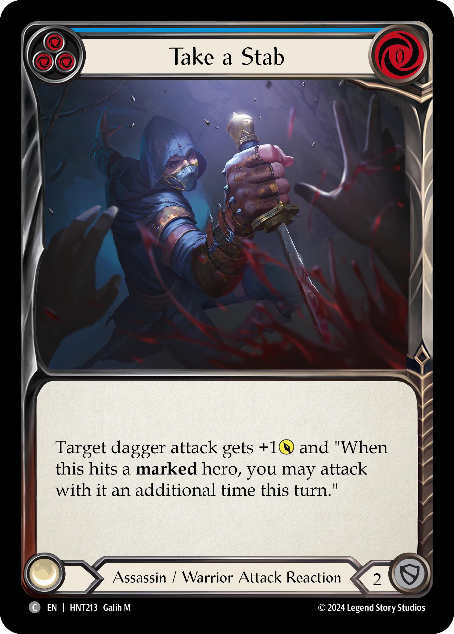 Take a Stab (Blue) [HNT213] (The Hunted)  Rainbow Foil | GnG Games