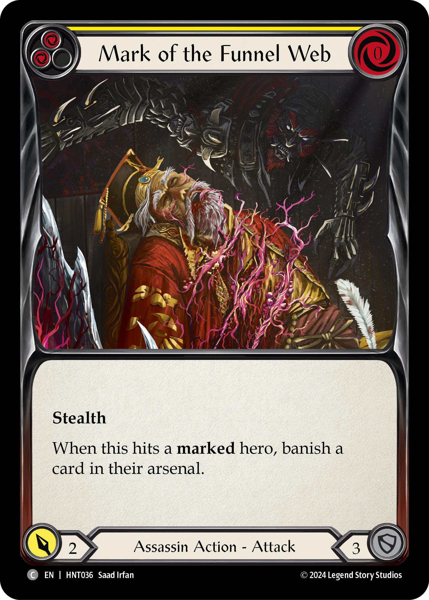 Mark of the Funnel Web (Yellow) [HNT036] (The Hunted)  Rainbow Foil | GnG Games