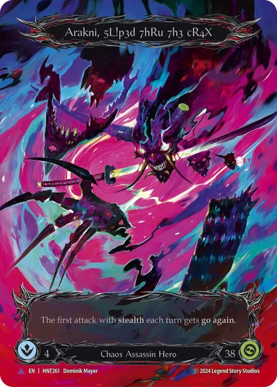 Arakni, 5L!p3d 7hRu 73h cR4X (Marvel) [HNT261] (The Hunted)  Cold Foil | GnG Games