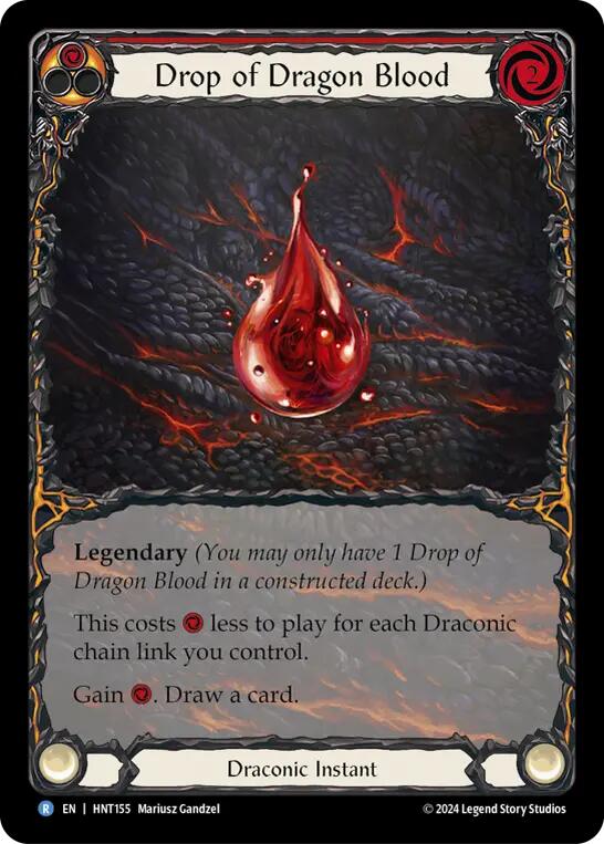Drop of Dragon Blood (Red) (Extended Art) [HNT155] (The Hunted)  Rainbow Foil | GnG Games