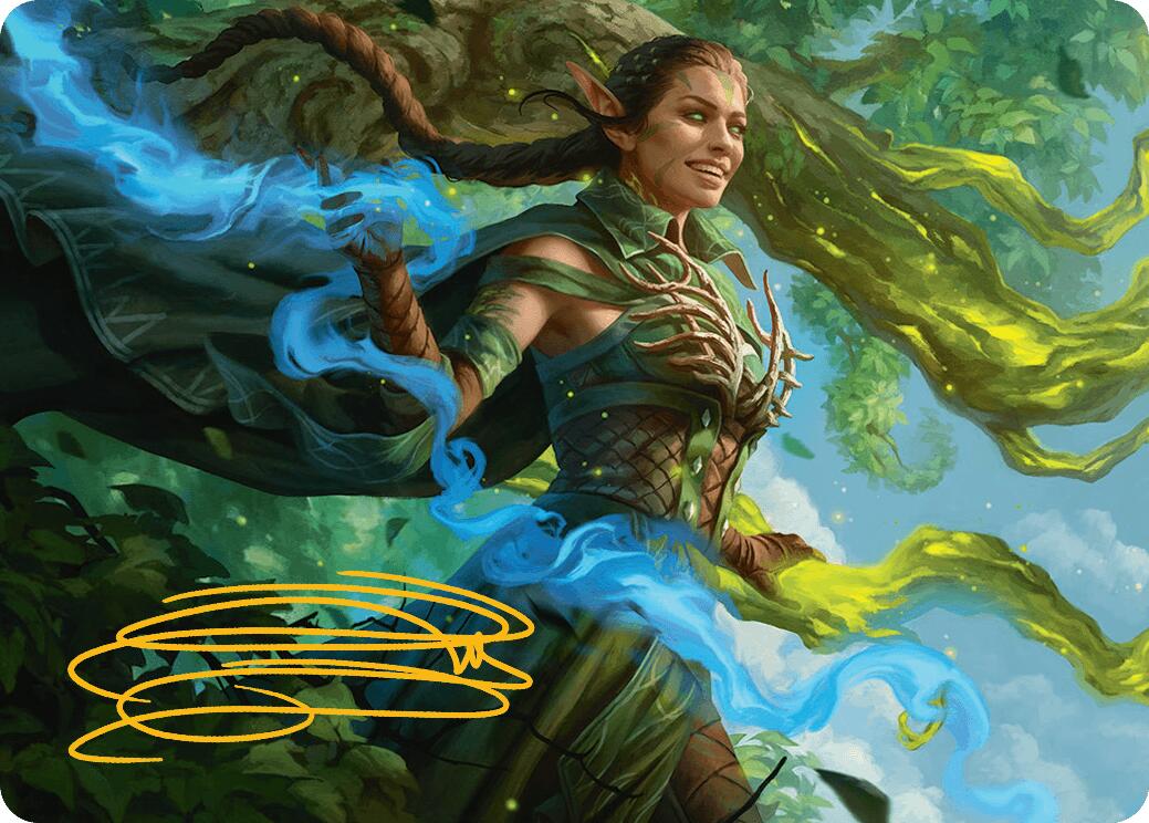 Nissa, Worldsoul Speaker Art Card (Gold-Stamped Signature) [Aetherdrift Art Series] | GnG Games