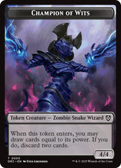 Champion of Wits // Zombie (0003) Double-Sided Token [Aetherdrift Tokens] | GnG Games