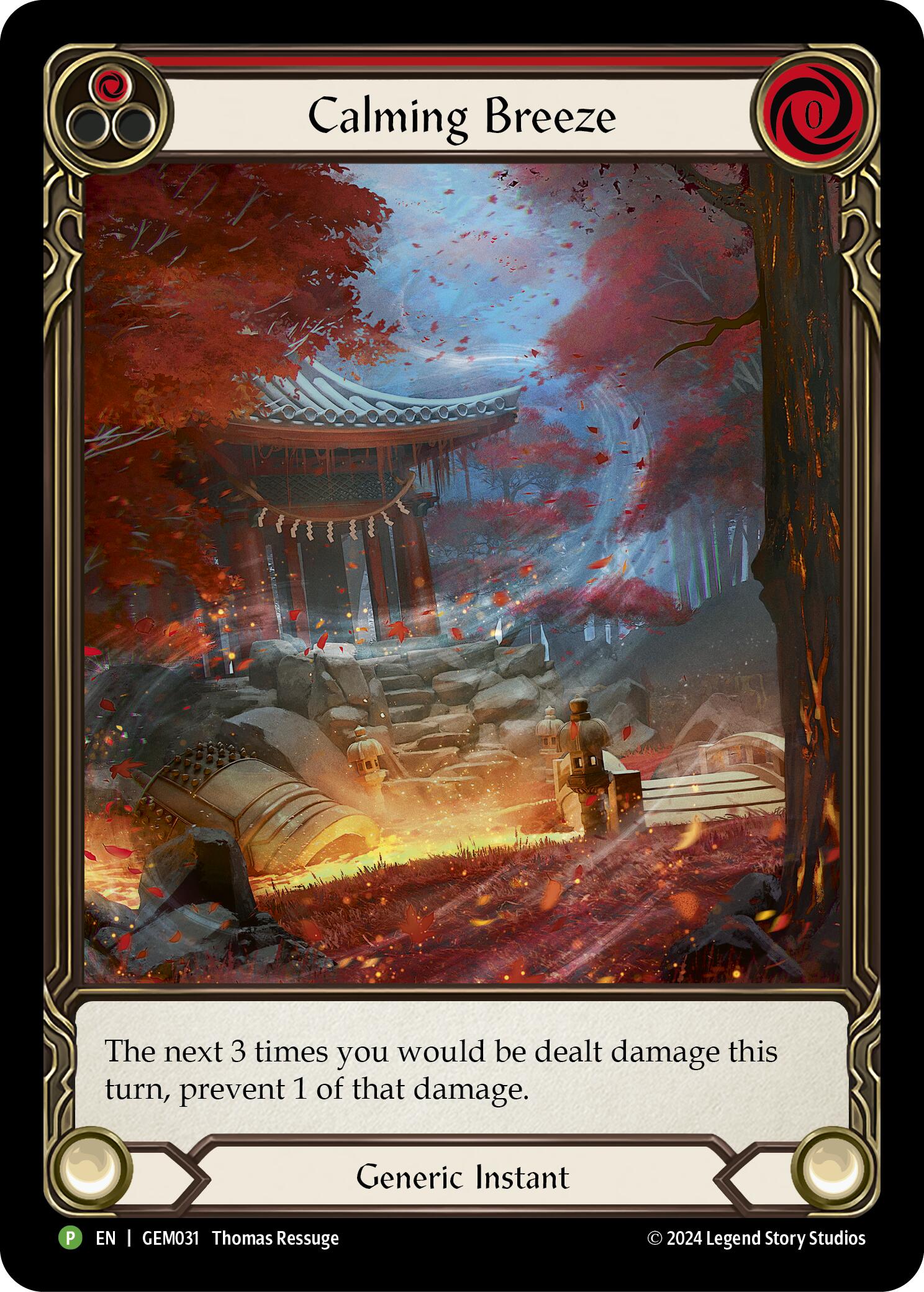 Calming Breeze (Red) [GEM031] (GEM Pack 1)  Rainbow Foil | GnG Games