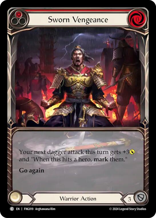 Sworn Vengeance (Red) (Extended Art) [FNG019] (The Hunted Fang Blitz Deck) | GnG Games