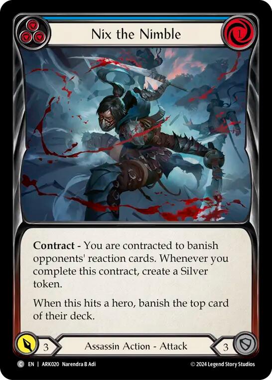 Nix the Nimble (Blue) [ARK020] (The Hunted Arakni Blitz Deck) | GnG Games