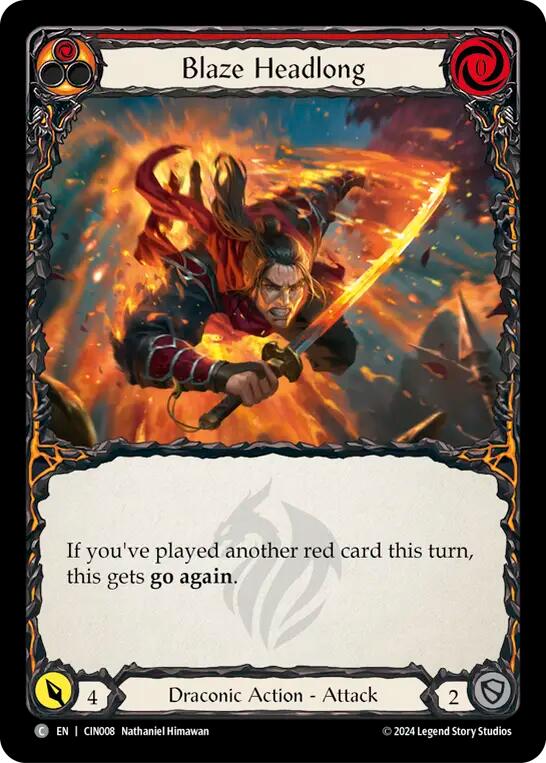 Blaze Headlong (Red) [CIN008] (The Hunted Cindra Blitz Deck) | GnG Games