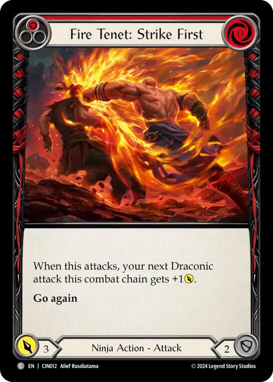 Fire Tenet: Strike First (Red) [CIN012] (The Hunted Cindra Blitz Deck) | GnG Games
