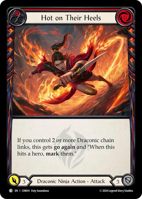 Hot on Their Heels (Red) [CIN014] (The Hunted Cindra Blitz Deck) | GnG Games