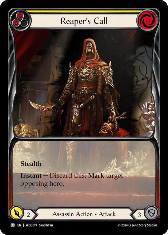 Reaper's Call (Yellow) (Extended Art) [WOD019] (The Hunted Arakni, Web of Deceit Blitz Deck) | GnG Games