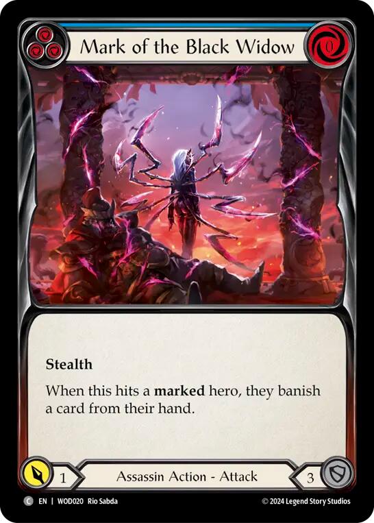 Mark of the Black Widow (Blue) [WOD020] (The Hunted Arakni, Web of Deceit Blitz Deck) | GnG Games