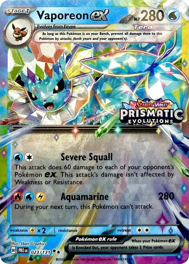 Vaporeon ex (023/131) (Prismatic Evolutions Stamp) [Scarlet & Violet: Prismatic Evolutions] | GnG Games