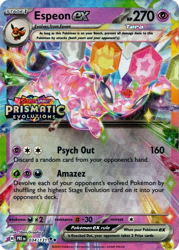 Espeon ex (034/131) (Prismatic Evolutions Stamp) [Scarlet & Violet: Prismatic Evolutions] | GnG Games