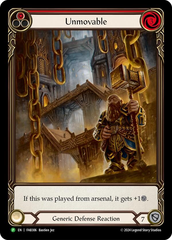 Unmovable (Red) (Extended Art) [FAB306] (Promo)  Rainbow Foil | GnG Games