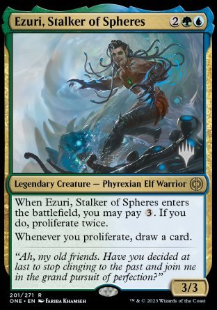 Ezuri, Stalker of Spheres (Promo Pack) [Phyrexia: All Will Be One Promos] | GnG Games