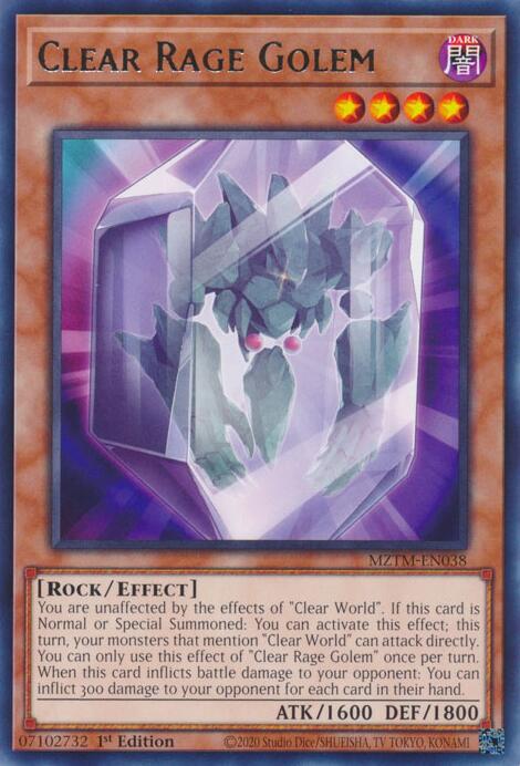 Clear Rage Golem [MZTM-EN038] Rare | GnG Games