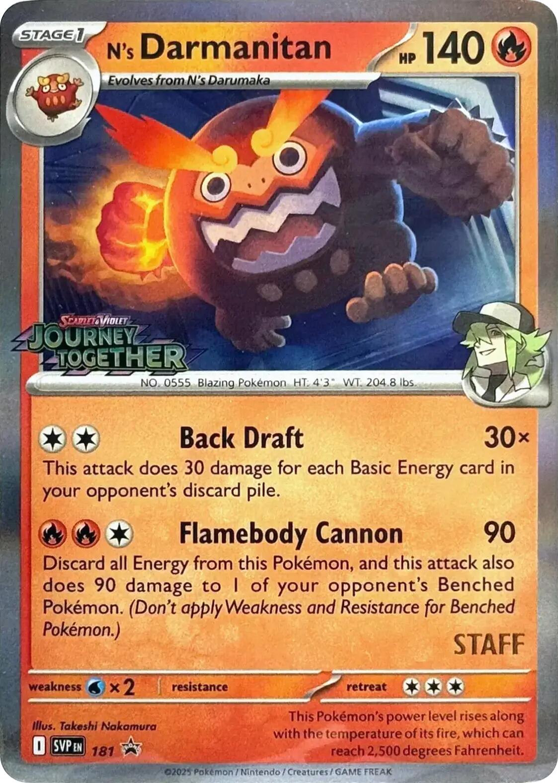 N's Darmanitan (181) (Prerelease Staff) [Scarlet & Violet: Black Star Promos] | GnG Games