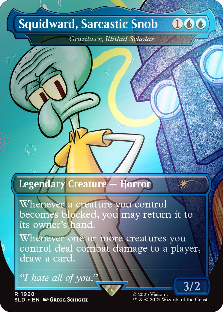 Squidward, Sarcastic Snob - Grazilaxx, Illithid Scholar (Rainbow Foil) [Secret Lair Drop Series] | GnG Games