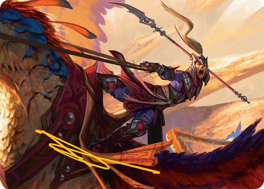 Dragonback Lancer Art Card (3/54) (Gold-Stamped Signature) [Tarkir: Dragonstorm Art Series] | GnG Games