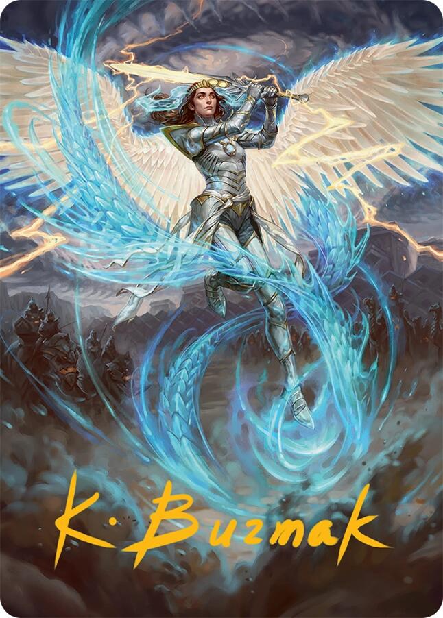 Elspeth, Storm Slayer Art Card (49/54) (Gold-Stamped Signature) [Tarkir: Dragonstorm Art Series] | GnG Games