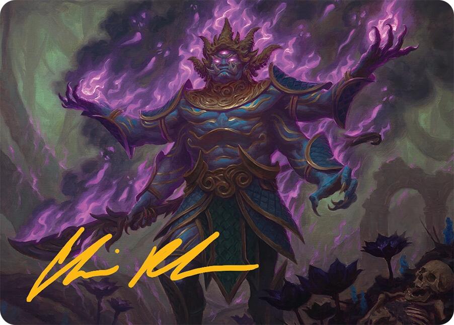 Rot-Curse Rakshasa Art Card (13/54) (Gold-Stamped Signature) [Tarkir: Dragonstorm Art Series] | GnG Games