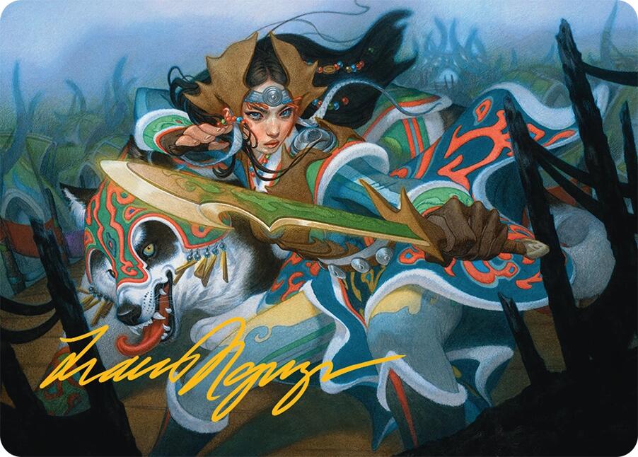 Eshki Dragonclaw Art Card (23/54) (Gold-Stamped Signature) [Tarkir: Dragonstorm Art Series] | GnG Games