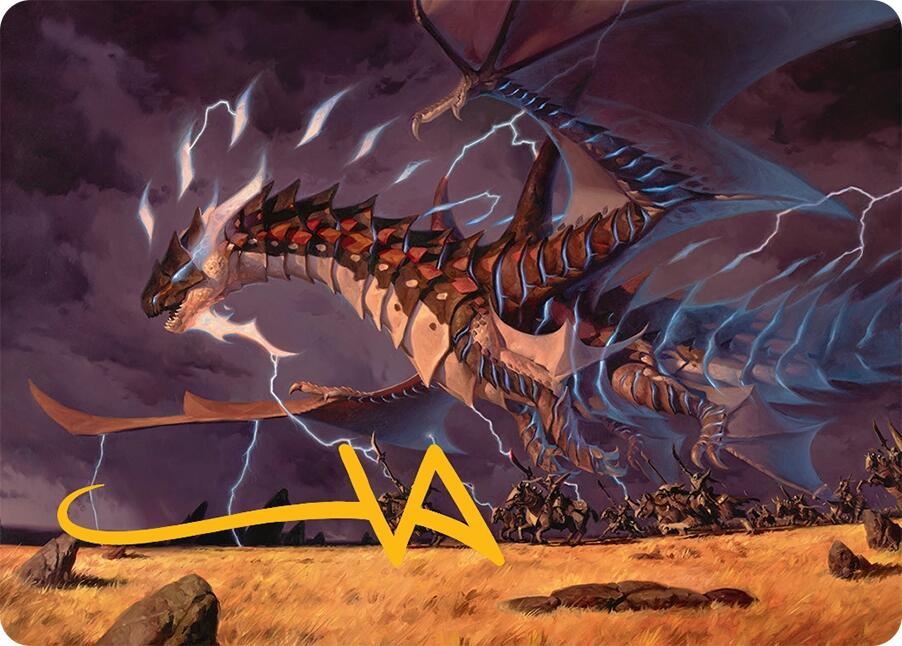 Neriv, Heart of the Storm Art Card (25/54) (Gold-Stamped Signature) [Tarkir: Dragonstorm Art Series] | GnG Games