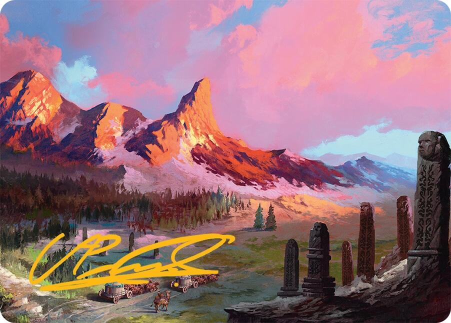 Rugged Highlands Art Card (29/54) (Gold-Stamped Signature) [Tarkir: Dragonstorm Art Series] | GnG Games