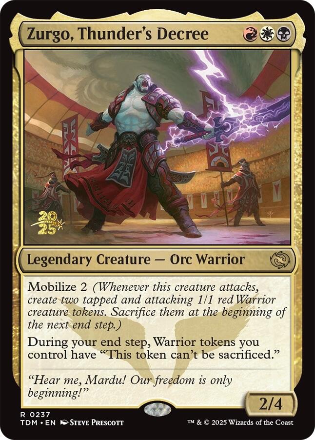 Zurgo, Thunder's Decree [Tarkir: Dragonstorm Prerelease Promos] | GnG Games