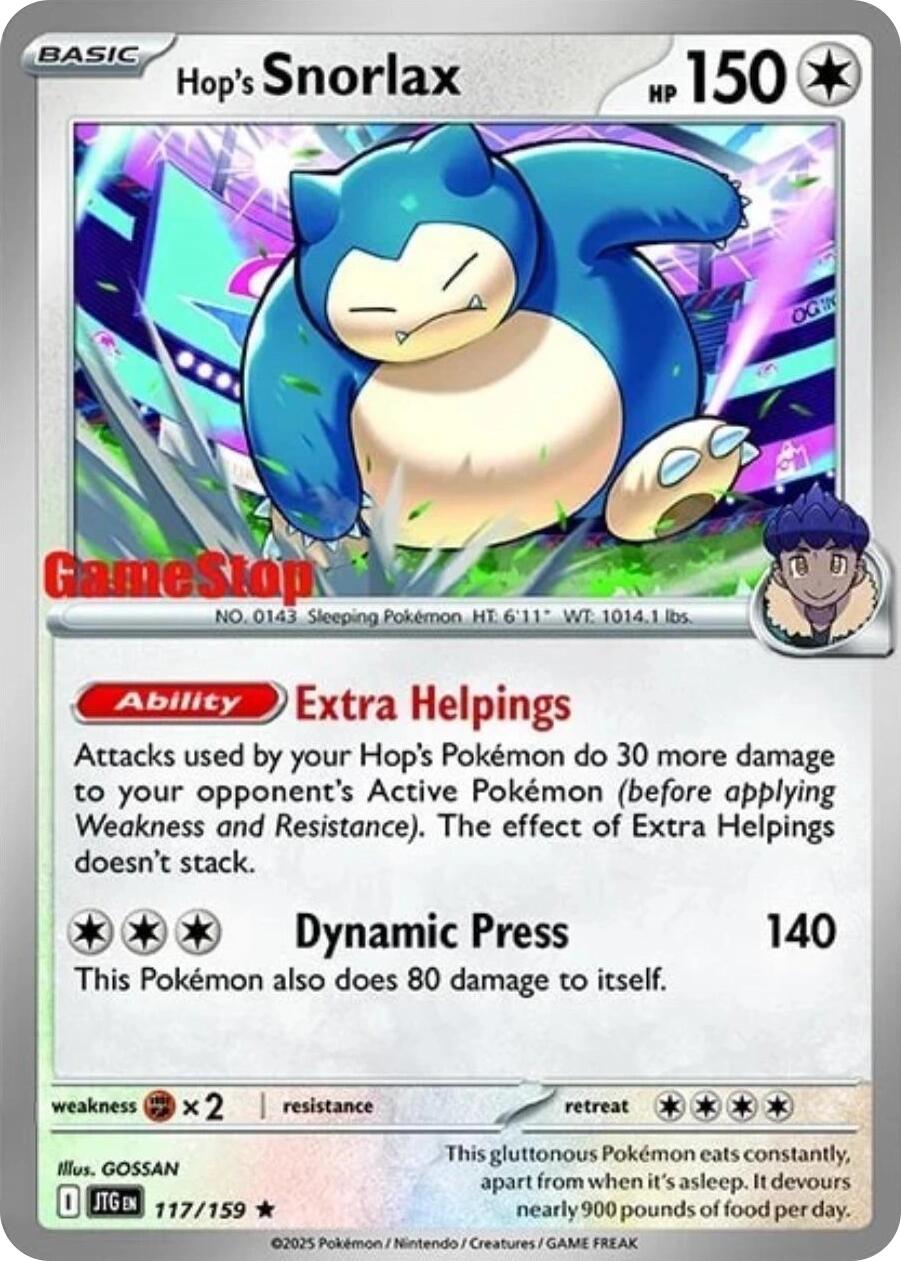 Hop's Snorlax (117/159) (GameStop) (Cosmos Holo) [Scarlet & Violet: Journey Together] | GnG Games