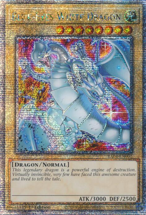 Blue-Eyes White Dragon (New Art) [RA04-EN002] Quarter Century Secret Rare | GnG Games