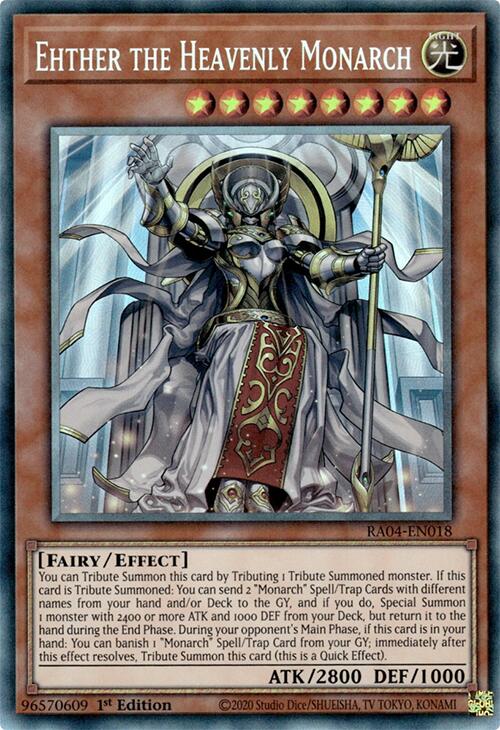 Ehther the Heavenly Monarch [RA04-EN018] Prismatic Collector's Rare | GnG Games