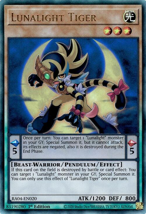 Lunalight Tiger [RA04-EN020] Prismatic Ultimate Rare | GnG Games