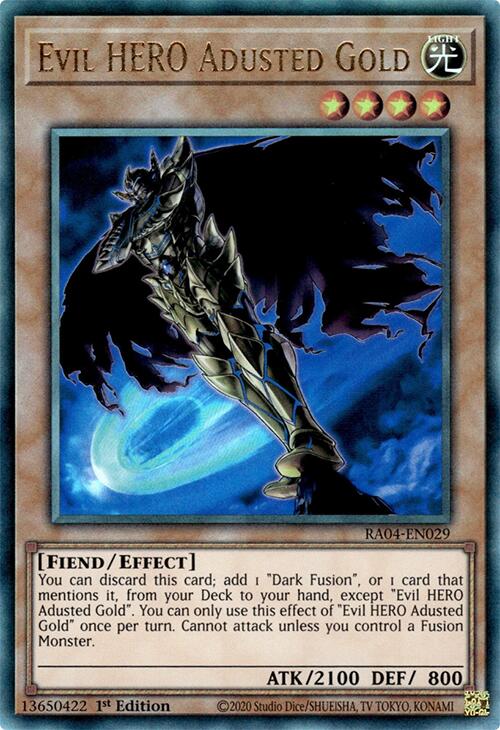 Evil HERO Adusted Gold [RA04-EN029] Prismatic Ultimate Rare | GnG Games