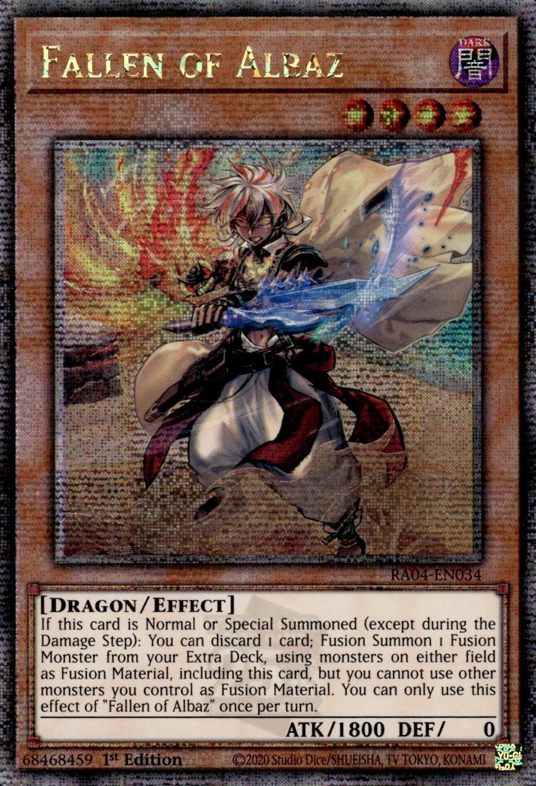 Fallen of Albaz (New Art) [RA04-EN034] Quarter Century Secret Rare | GnG Games