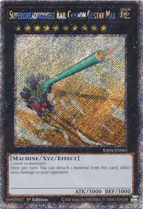 Superdreadnought Rail Cannon Gustav Max [RA04-EN063] Platinum Secret Rare | GnG Games