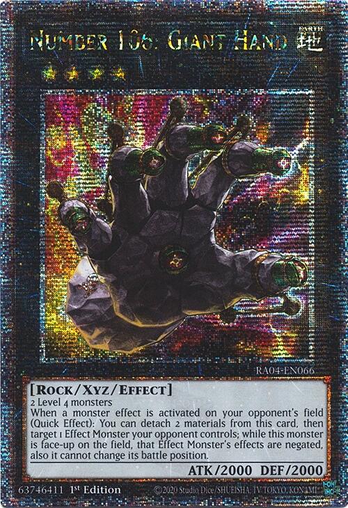 Number 106: Giant Hand [RA04-EN066] Quarter Century Secret Rare | GnG Games