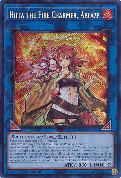 Hiita the Fire Charmer, Ablaze [RA04-EN074] Secret Rare | GnG Games