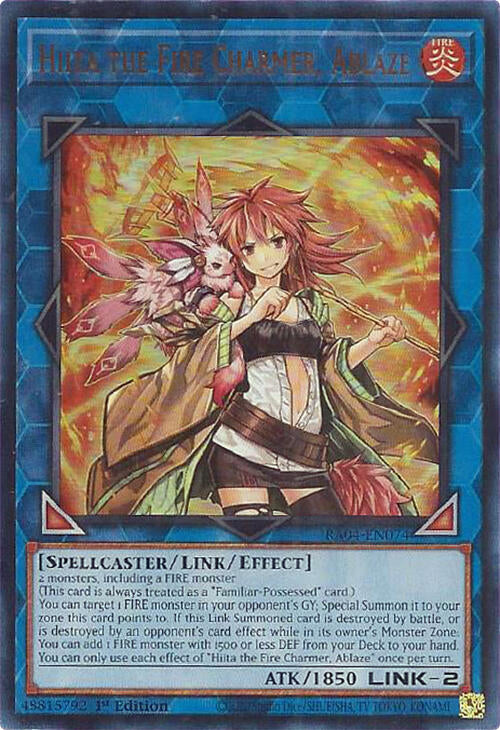Hiita the Fire Charmer, Ablaze [RA04-EN074] Ultra Rare | GnG Games