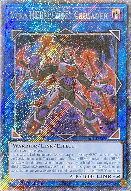 Xtra HERO Cross Crusader [RA04-EN076] Platinum Secret Rare | GnG Games