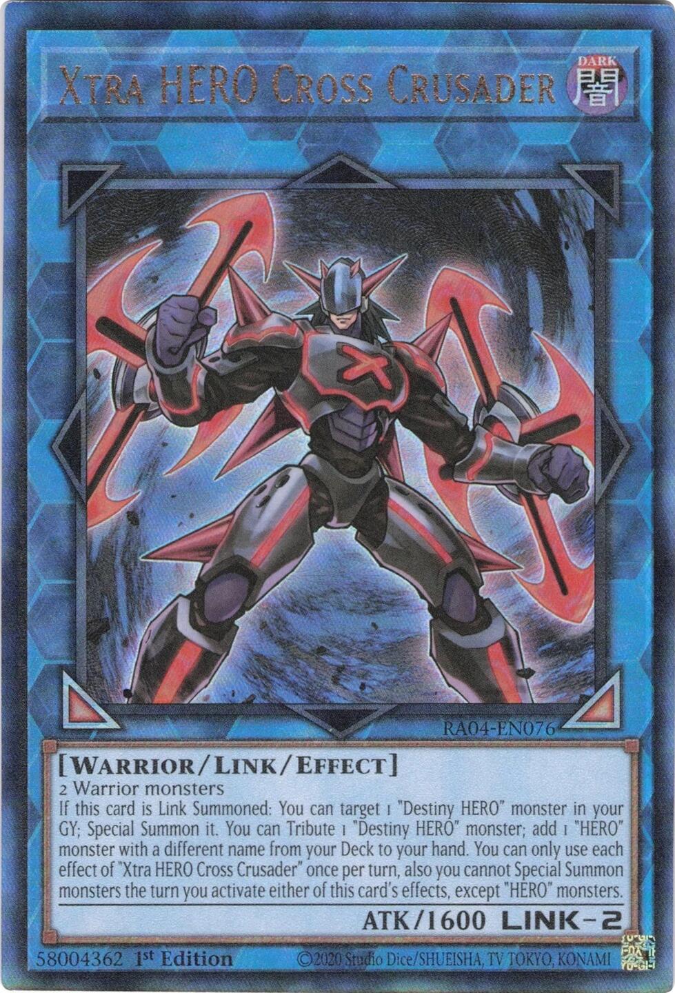 Xtra HERO Cross Crusader [RA04-EN076] Prismatic Ultimate Rare | GnG Games