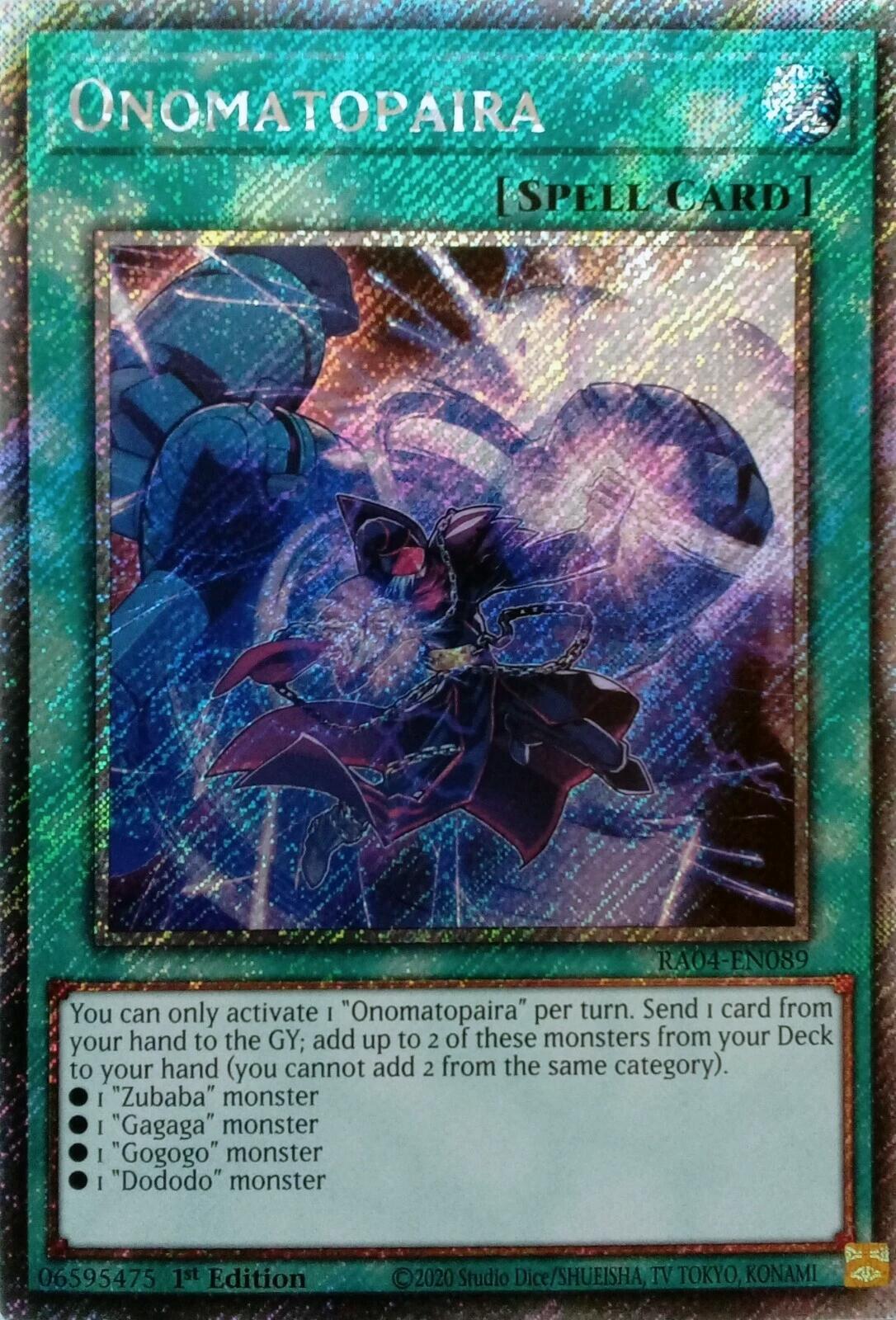 Onomatopaira [RA04-EN089] Platinum Secret Rare | GnG Games