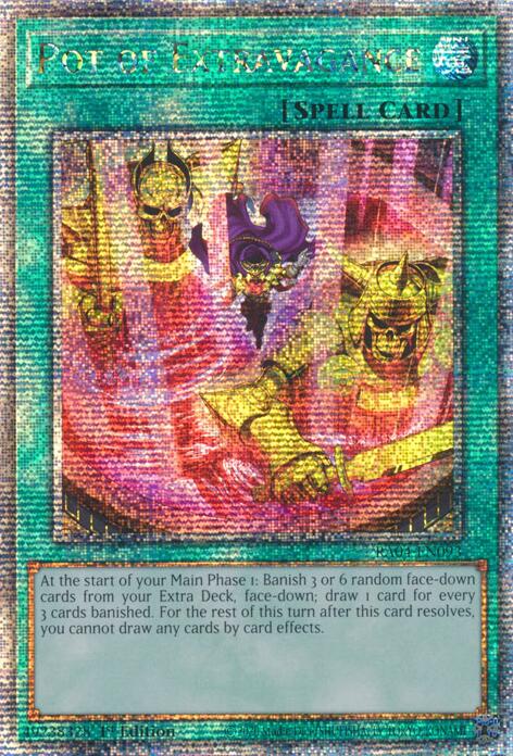 Pot of Extravagance (New Art) [RA04-EN093] Quarter Century Secret Rare | GnG Games