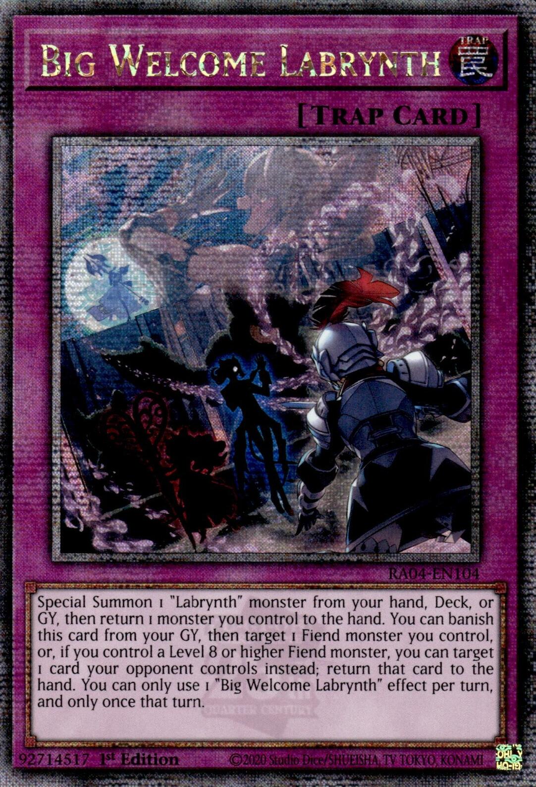 Big Welcome Labrynth [RA04-EN104] Quarter Century Secret Rare | GnG Games