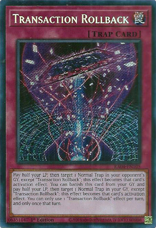 Transaction Rollback [RA04-EN105] Secret Rare | GnG Games