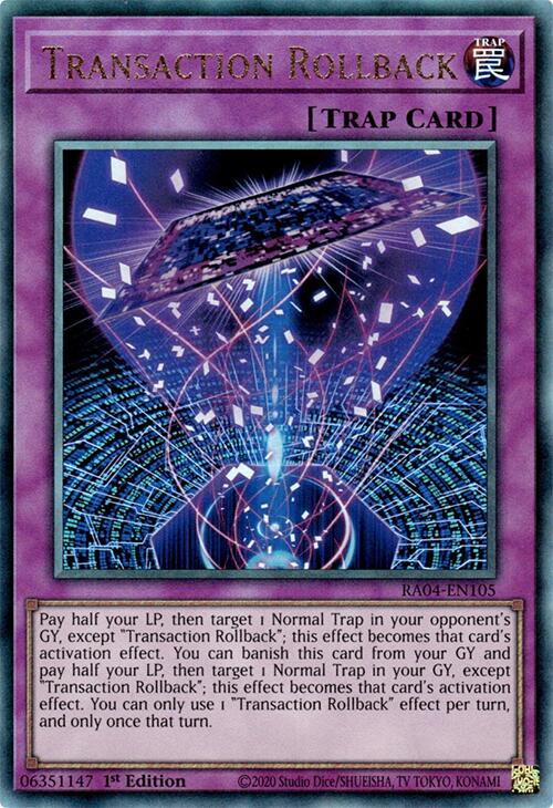 Transaction Rollback [RA04-EN105] Prismatic Ultimate Rare | GnG Games