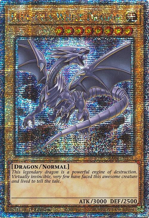 Blue-Eyes White Dragon (8th Art) [RA04-EN108] Quarter Century Secret Rare | GnG Games
