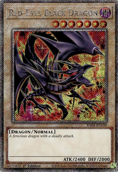 Red-Eyes Black Dragon (8th Art) [RA04-EN109] Platinum Secret Rare | GnG Games